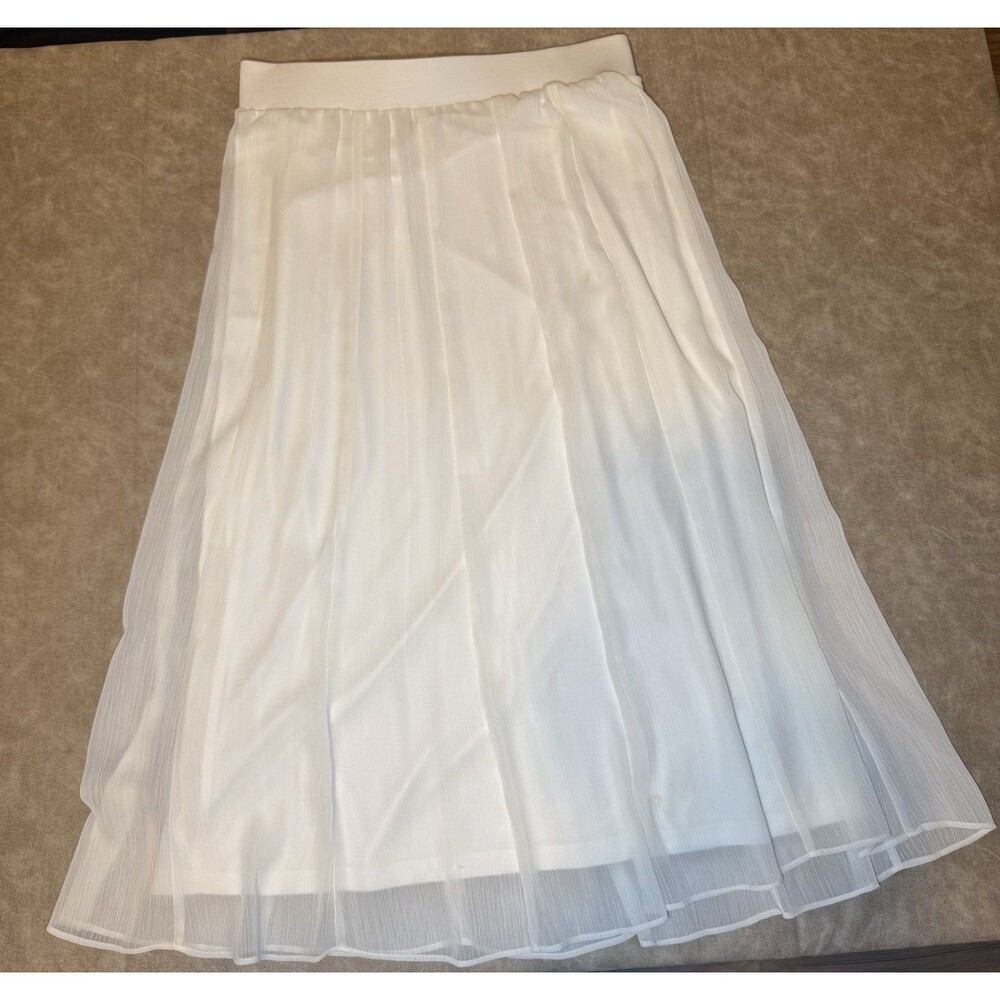 Ruby Rd Ruffled Skirt Size SMALL 100% Cotton Lining WHITE